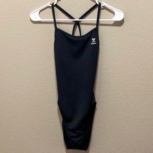 Plain Black TYR Durafast Competitive Swimsuit